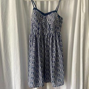 Xhilaration Blue and White Medium Dress